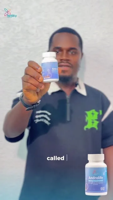 A Fertility Essentials presenter holding an Androlife bottle